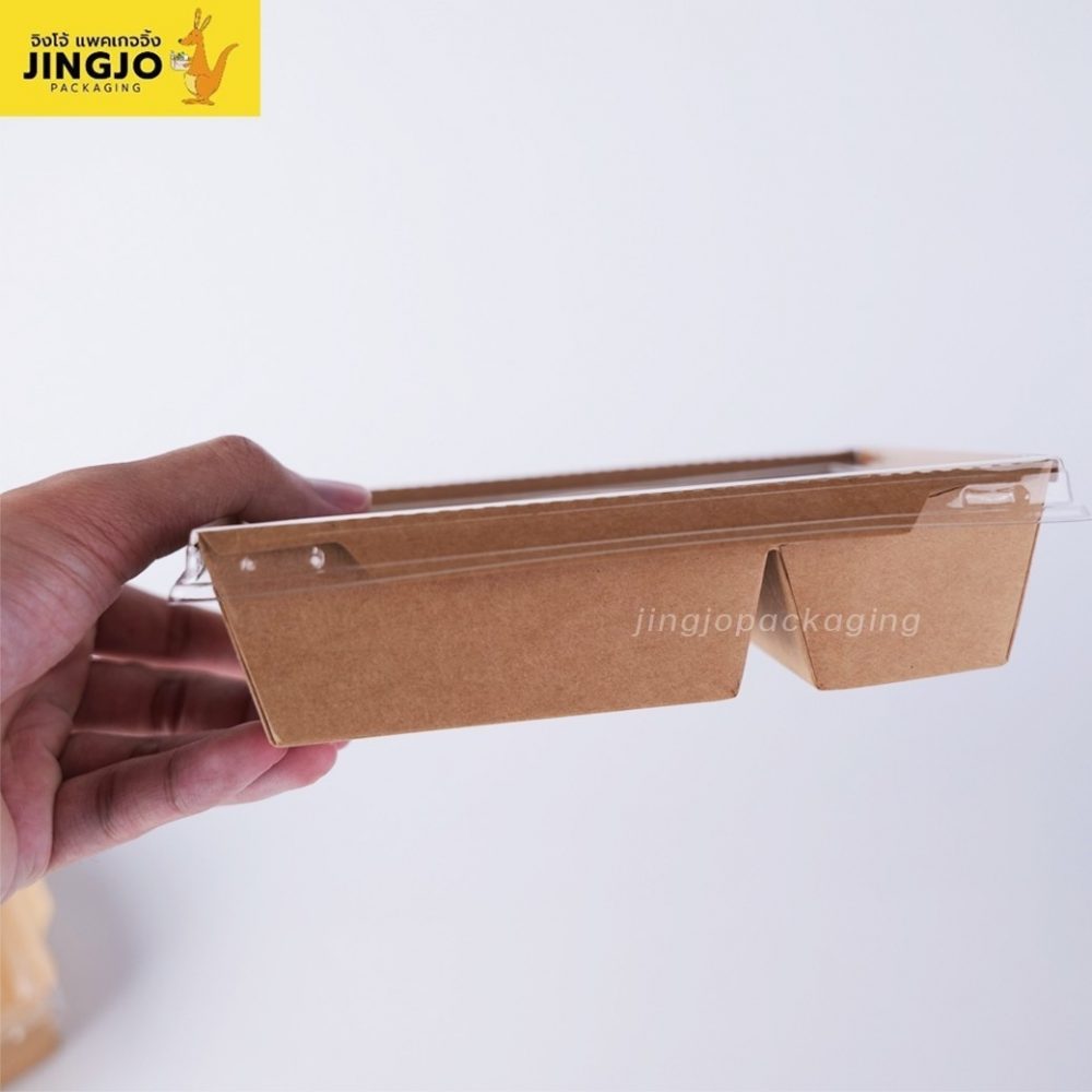 กล่องกระดาษ กล่องกระดาษใส่อาหาร กล่องข้าวกระดาษ กล่องไฮบริด กล่องกระดาษคราฟท์ ฝาใส (1)